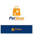 pet shop logo design template logo concept vector image vector image