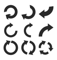 rotate clockwise flat icon set vector image