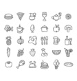 set of food and drinks icons for restaurant vector image