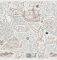 vintage seamless pattern on travel theme vector image vector image
