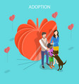 isometric flat concept child adoption vector image vector image