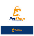 pet shop logo design template dog shop logo vector image vector image