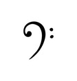 badge of a bass key symbol for sheet music vector image vector image