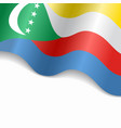comoros flag wavy abstract background vector image