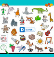 d is for educational game children vector image