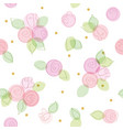 floral seamless pattern with glitter polka dots vector image