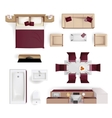 interior elements top view realistic image vector image