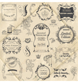 vintage frame collection with flowers vector image vector image