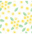 watercolor hand draw yellow plumeria vector image vector image