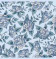 floral seamless pattern blue flower background vector image