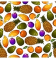 seamless sweet and juicy fresh fruits pattern vector image vector image