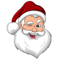 winking santa claus face side view vector image vector image