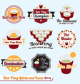 beer pong labels vector image vector image