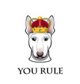 english bull terrier dog head in crown you rule vector image vector image
