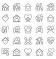 stay home outline icons set house vector image