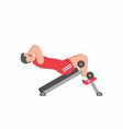 man swinging a press on training apparatus vector image vector image