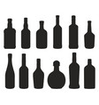 alcohol bottles monochrome set silhouette vector image