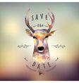 deer watercolor save the date vector image