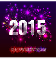 happy new year 2015 with fireworks background vector image