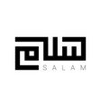 kufic calligraphy salam vector image