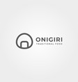 onigiri minimal logo symbol creative letter o vector image