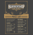 barbershop price list flyer layered vector image