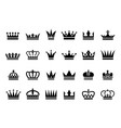 black crown icons different vector image vector image
