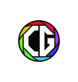 cg monogram polygonal rainbow vector image vector image