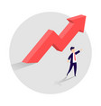 concept of business growth with an upward arrow vector image
