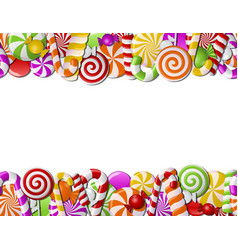 Set frames made candy cane with red and Royalty Free Vector