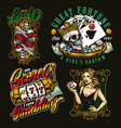 gambling vintage prints vector image