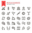 bicycle elements thin line and pixel perfect vector image