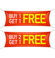 buy one or two and get one for free banners vector image vector image