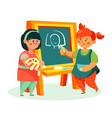 children drawing - colorful flat design style vector image