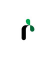 letter r with leaves logo vector image vector image