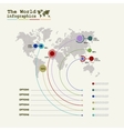 world map infographic template with diagrams vector image
