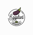 eggplant vegetable logo round linear vector image vector image