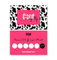 loyalty card template pink for customer vector image