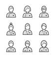 medical avatar icon set vector image