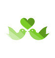 dove with heart icon vector image
