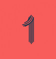 number one logo made five parallel lines vector image