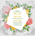 wedding invitation with flowers and greenery vector image