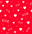 red love seamless pattern with hearts vector image