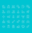 set line icons space technology vector image vector image