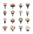 decorative bouquets floral stylized ornaments vector image
