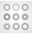 set of retro sun burst shapes vector image vector image