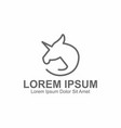 unicorn circle logo vector image
