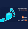 water day awareness banner liquid footprint vector image vector image