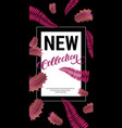 new collection lettering with purple leaves vector image vector image