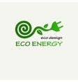 eco energy symbolic sprout plant spiral and plug vector image